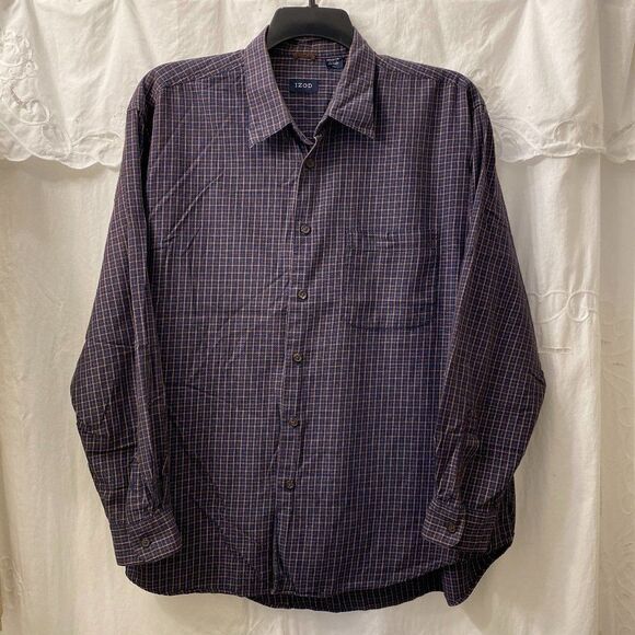 Izod Button down long sleeve collard pin striped mens shirt size XL - Picture 1 of 4